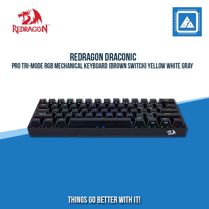 REDRAGON DRACONIC PRO TRI-MODE RGB MECHANICAL KEYBOARD (BROWN SWITCH) BLACK REDRAGON DRACONIC PRO TRI-MODE RGB MECHANICAL KEYBOARD (BROWN SWITCH) BLACK